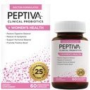 Peptiva Probiotiká pre zdravie žien - Probiotická a trávivá podpora žien, 25 miliárd CFU, Multi- kmeň probiotiká, Lactobacillus Acidophilus, Bifidobacterium - 60 Vegetariánskych kapsúl