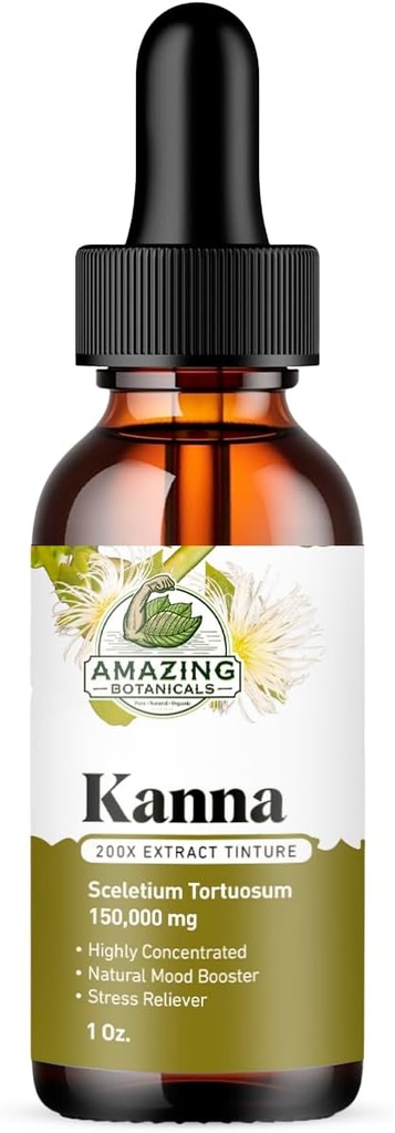 Amazing Botanicals Sceletium Tortuosum Kanna Extract Tinture 200x Menstrum 