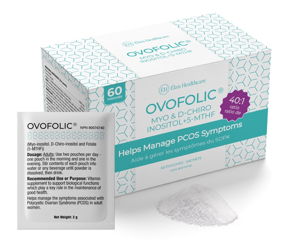 Inozitol Supplement - Myo-Inozitol a D-Chiro Inozitol Plus Active Folate- Ideal 40:1 Ratio - Hormone Balance & Healthy Ovarian Podpora pre ženy- 60 vreciek (60)