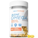 Algae Omega 3 1 500mg - Vegan Doplnok s patentovaným životom Omega 3 - Vysoká dávka EPA a DHA - Lepšie ako rybí olej - podporuje srdce, mozog, Spoločné zdravie - 90 Vegan Softgels