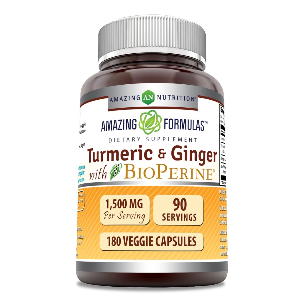 Amazing Formules Turmeric Curcumin & Ginger with BioPine Supplement 