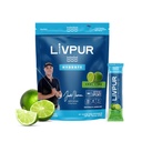 LivPur Electrolyte Drink Mix, instantná hydratačný prášok s vitamínom C, B6, B12 a esenciálnymi aminokyselinami na podporu svalov a imunitného zdravia, športové esenciálne, studená vápenná chuť, 15 Stick balenia