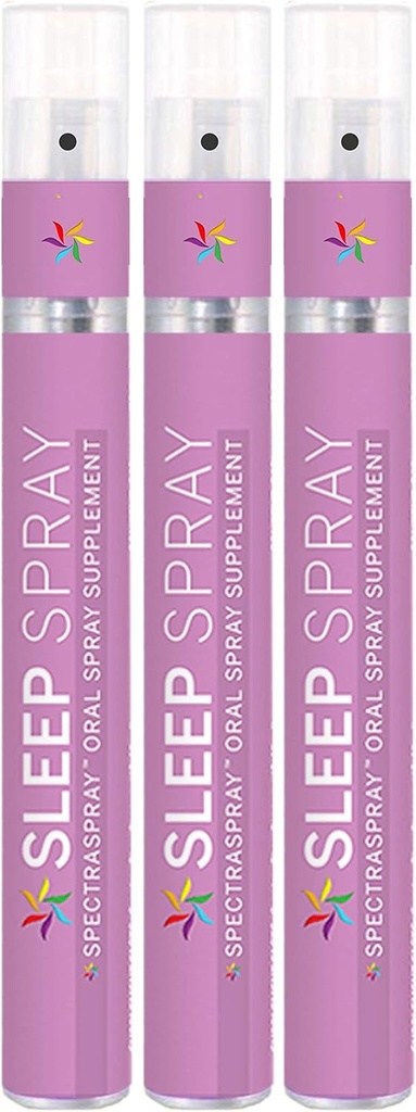 Spectrapray Sleep Support Spray Supplement 3 Pack - Podporuje odpočinok a dobrý nočný spánok, 90 Slúži rýchlym hereckým spánkom, 30 dní dodávky na sprej