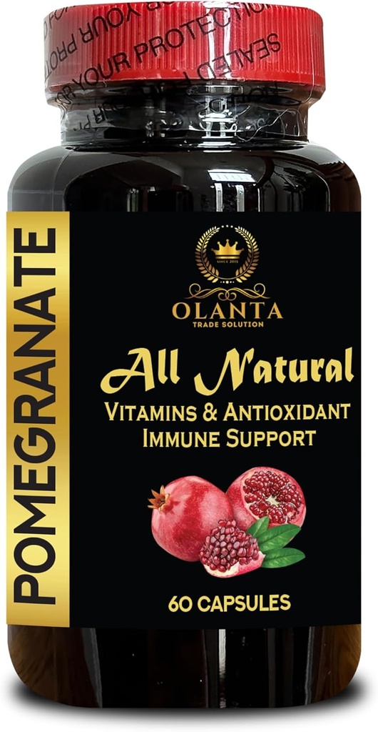 Extrakt z granátového jablka - extrakt z granátového jablka Polyfenoly Supplement, Joint Support, Antioxidant, Extrakt zo semien granátového jablka, Immune Booster - 1 fľaša 60 kapsúl