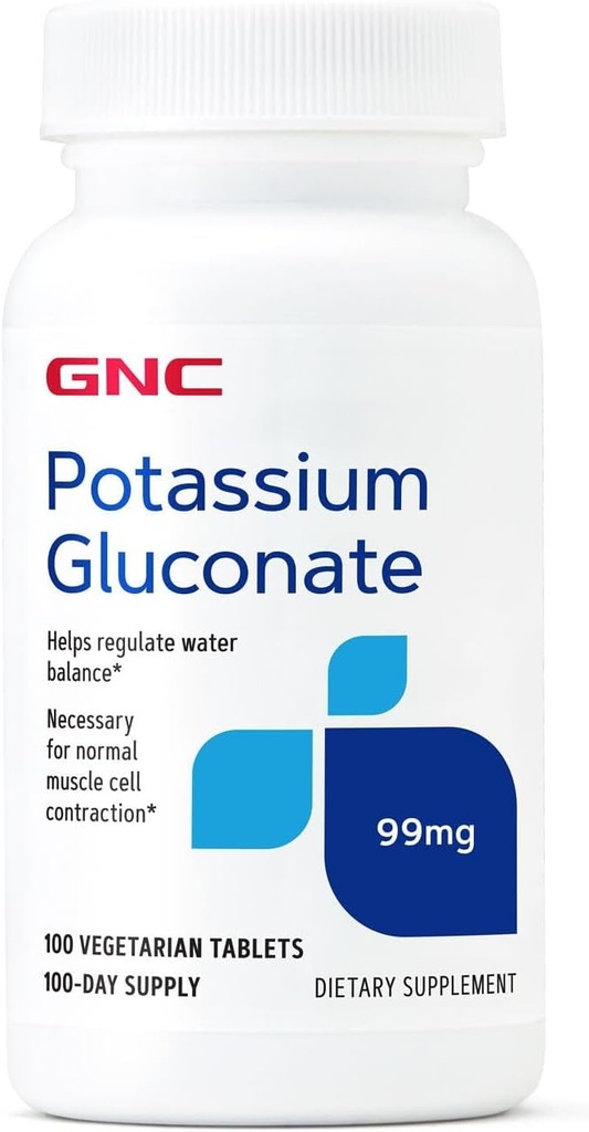 GNC draslík glukonát 99 mg, 100 tabliet, podporuje normálne svalovej funkcie