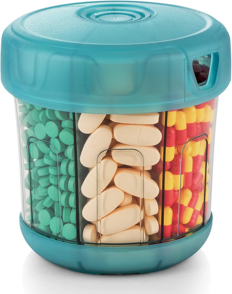 Extra veľký doplnok Usporiadateľ s XL 7 veľkými oddeleniami, TPU mäkké Veko ľahko načítateľné a používať Pill Dispenser, 1 mesiac Jumbo držiak vitamínu skladovanie