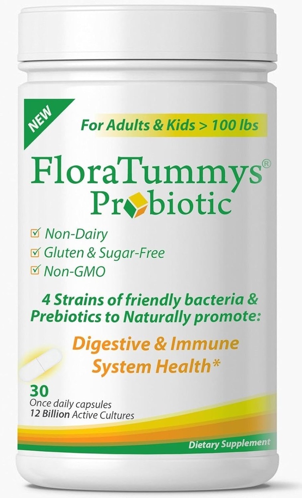 12 miliárd CFU, 4 probiotické kmene, Prebiotiká, Non-GMO, Kosher, Non-Dairy, Gluten Free, bez cukru, Vyrobené v USA