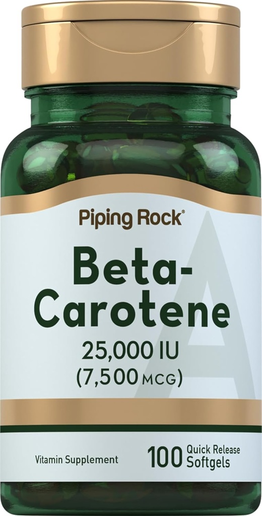Piping Rock Beta karotén 25000 IU Softgels 