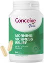 CONCEIVE PLUS Morning Disease Relief - Pure Sused Ginger Powder - Relief from Nauzea, Motion & Žalúdok Discomfort počas tehotenstva - Essential for Expecting Moms - Non- GMO - 60 Vegan Kapsule