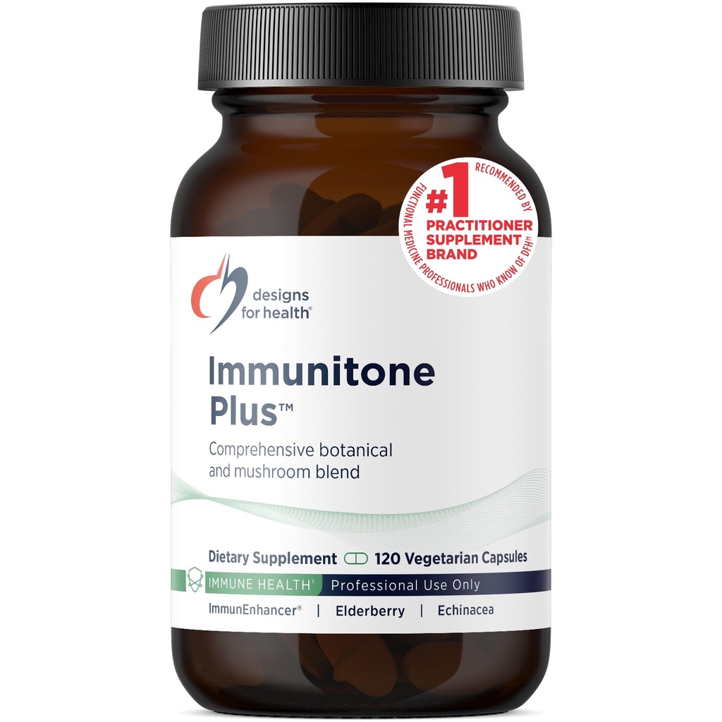 Designs for Health Herbal Immune Support with Huby, Echinacea, Green Tea, Astragalus + Elderberry - Immunitone Plus Pills - Non-GMO Supplement (120 Kapsule)