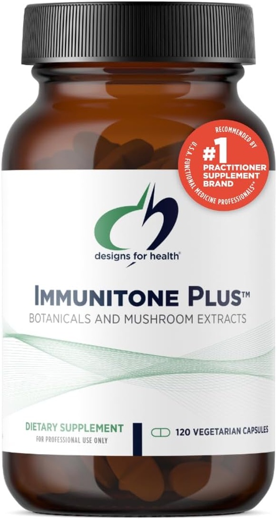 Designs for Health Herbal Immune Support with Huby, Echinacea, Green Tea, Astragalus + Elderberry - Immunitone Plus Pills - Non-GMO Supplement (120 Kapsule)