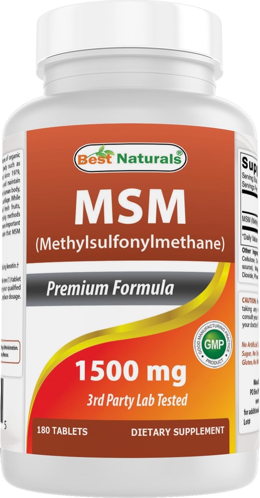 Najlepšie prírodné MSM 1500 mg 180 tabliet