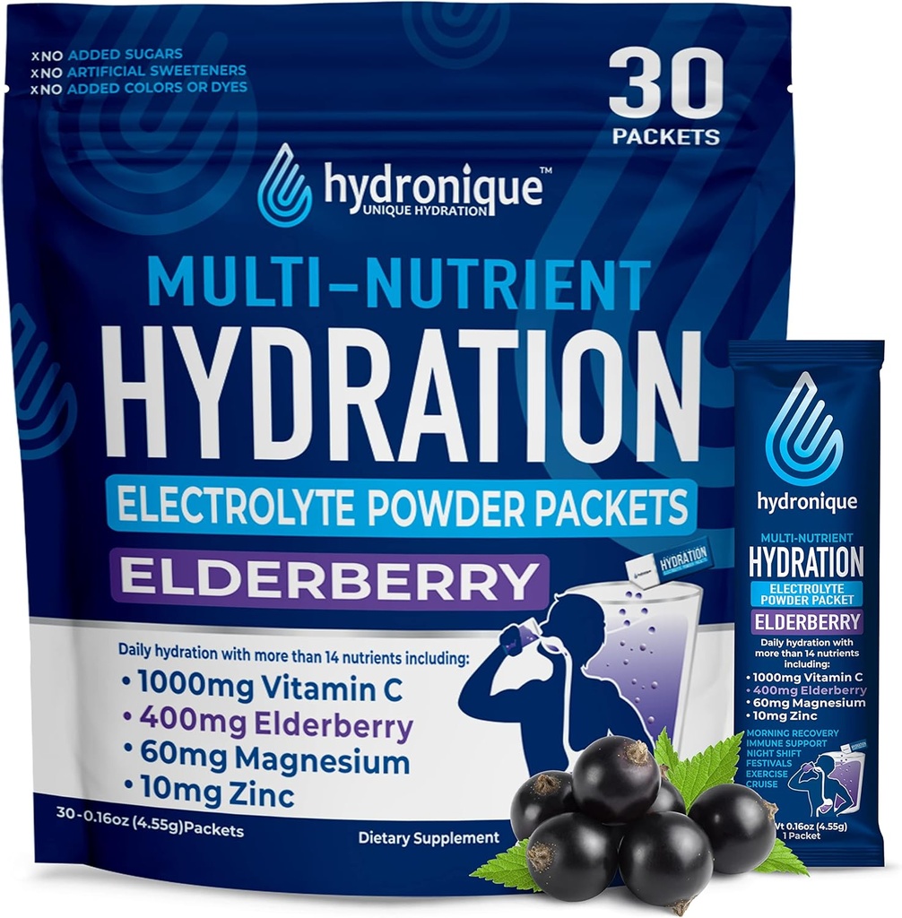 Hydronikové hydratačné balíčky s nízkym obsahom sodíka Prášok s obsahom elektrolytov 54 mg Sodík s obsahom vitamínov, minerálnych látok, antioxidantov 