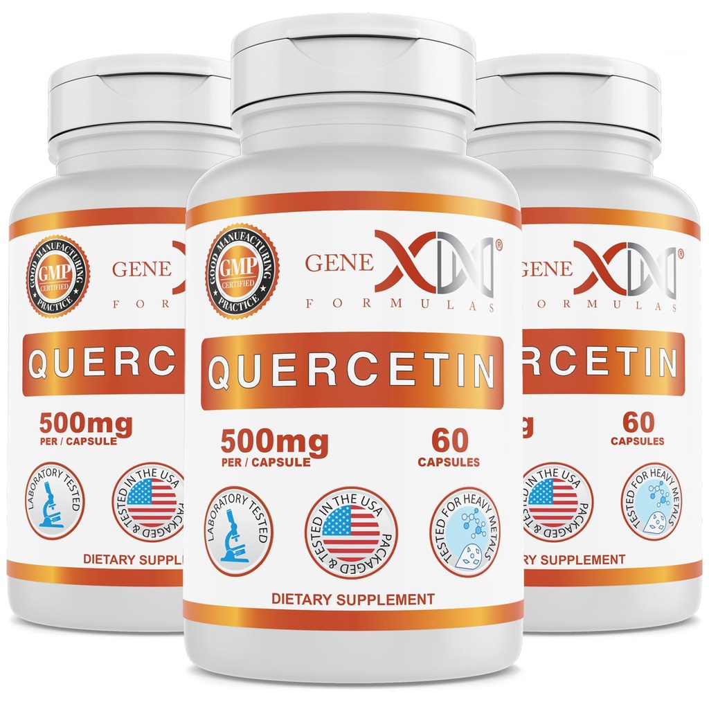 Genex Formuly Quercetin 500 mg (60 kapsúl) Non- GMO, bezlepkové (3 balenia)