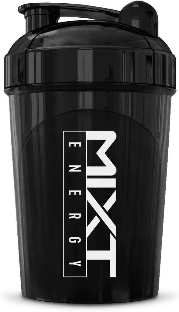 MIXT Energy Shaker Bottle, 16 oz. Fľaša, BPA Free & Lid Mixing Technology (16 oz, Black)
