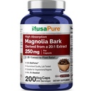 NusaPure Magnolia Bark 20:1 extrakt, 250 mg ekvivalent 5 000 mg 200 Vegan Vegetariánske kapsuly Non-GMO