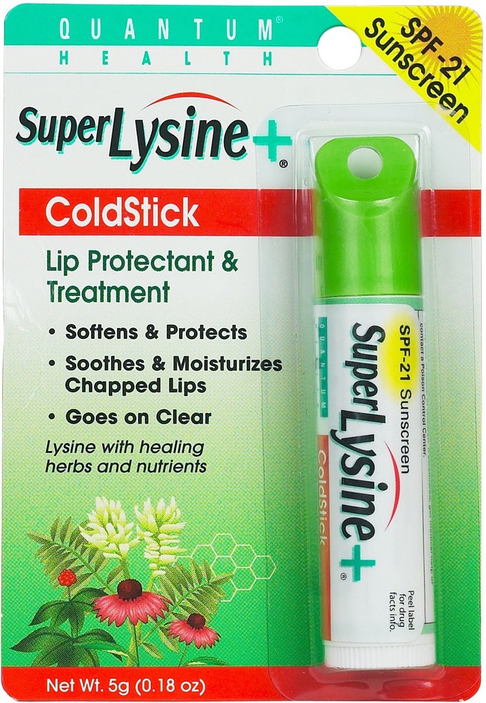 Quantum Super Lyzín a Cold Stick Tube Lip Protector a liečba studenej bolesti - 0.18 oz
