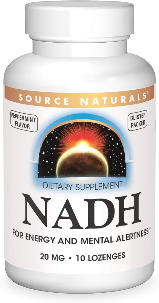 Zdroj Naturals NADH 20mg, Boost Energy and Mental Alertness*, 10 Lozenges