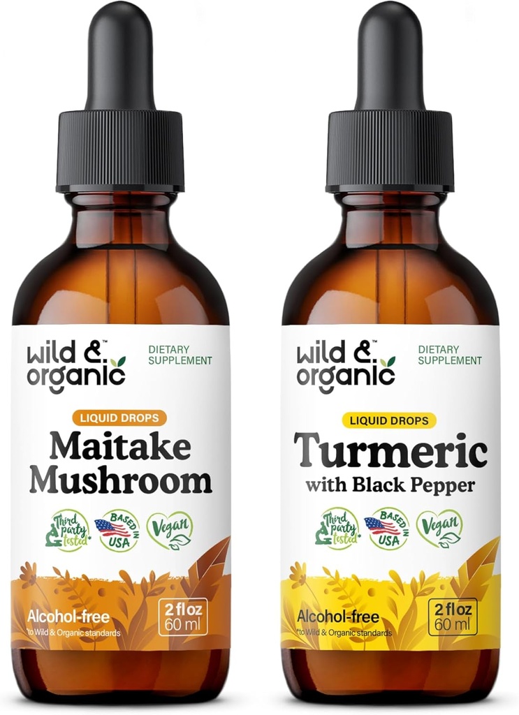 Maitake Mušroom Tincture 2 fl oz & Turmerica Tincture 2 fl oz