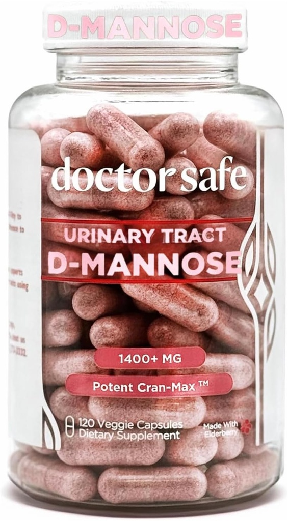 Cranberry Supplement, D-Mannose Kapsule vyrobené s koncentrovaným celým ovocím brusnice, Prírodná podpora pre rýchlu akciu na pomoc čistiť a chrániť močových ciest* (120 Počet)