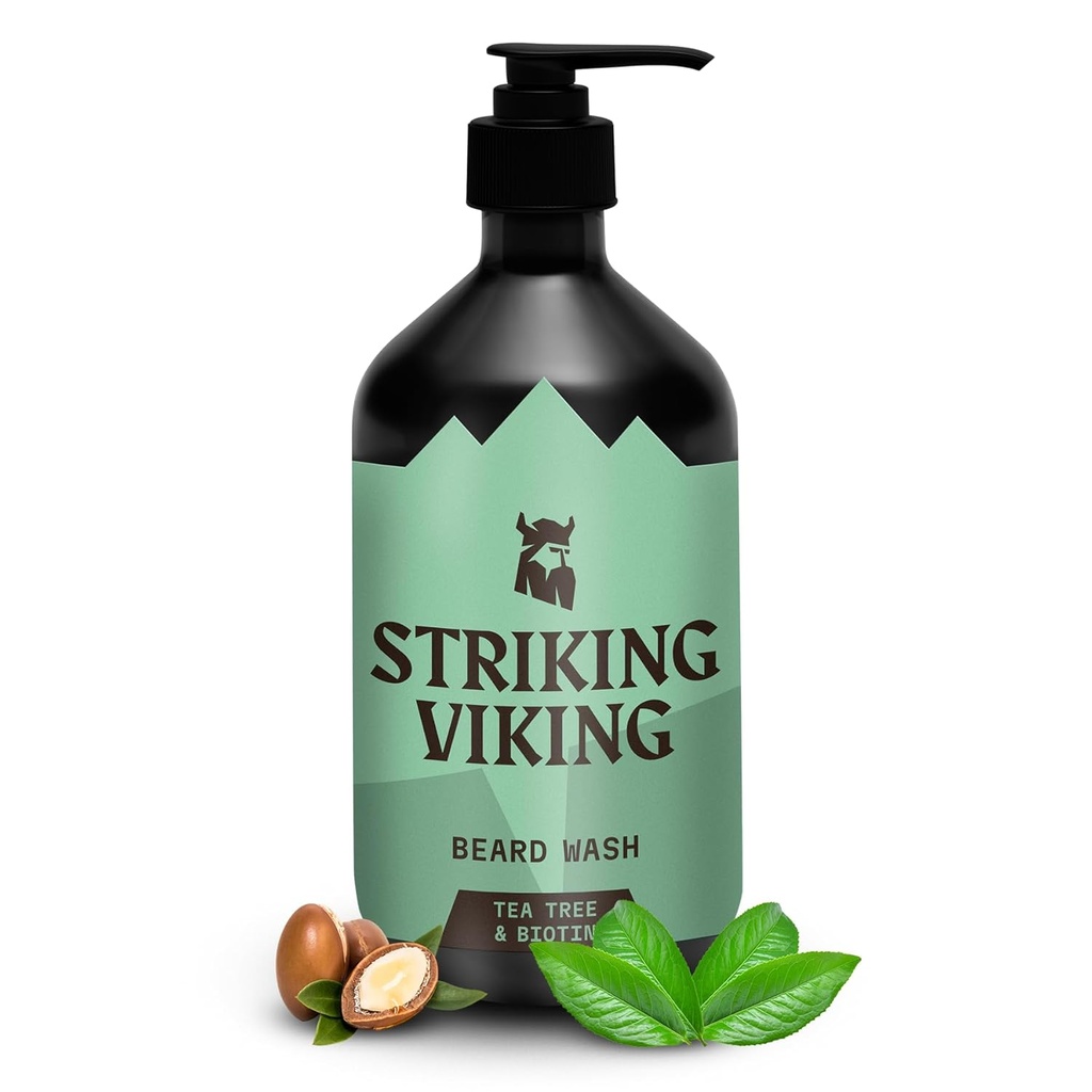 Striking Viking Šampón medvedíka s čajovníkom, biotínom a jojobovým olejom - 17 oz Hlboké čistenie, parabén a sulfát zadarmo pre všetky druhy medvedíkov