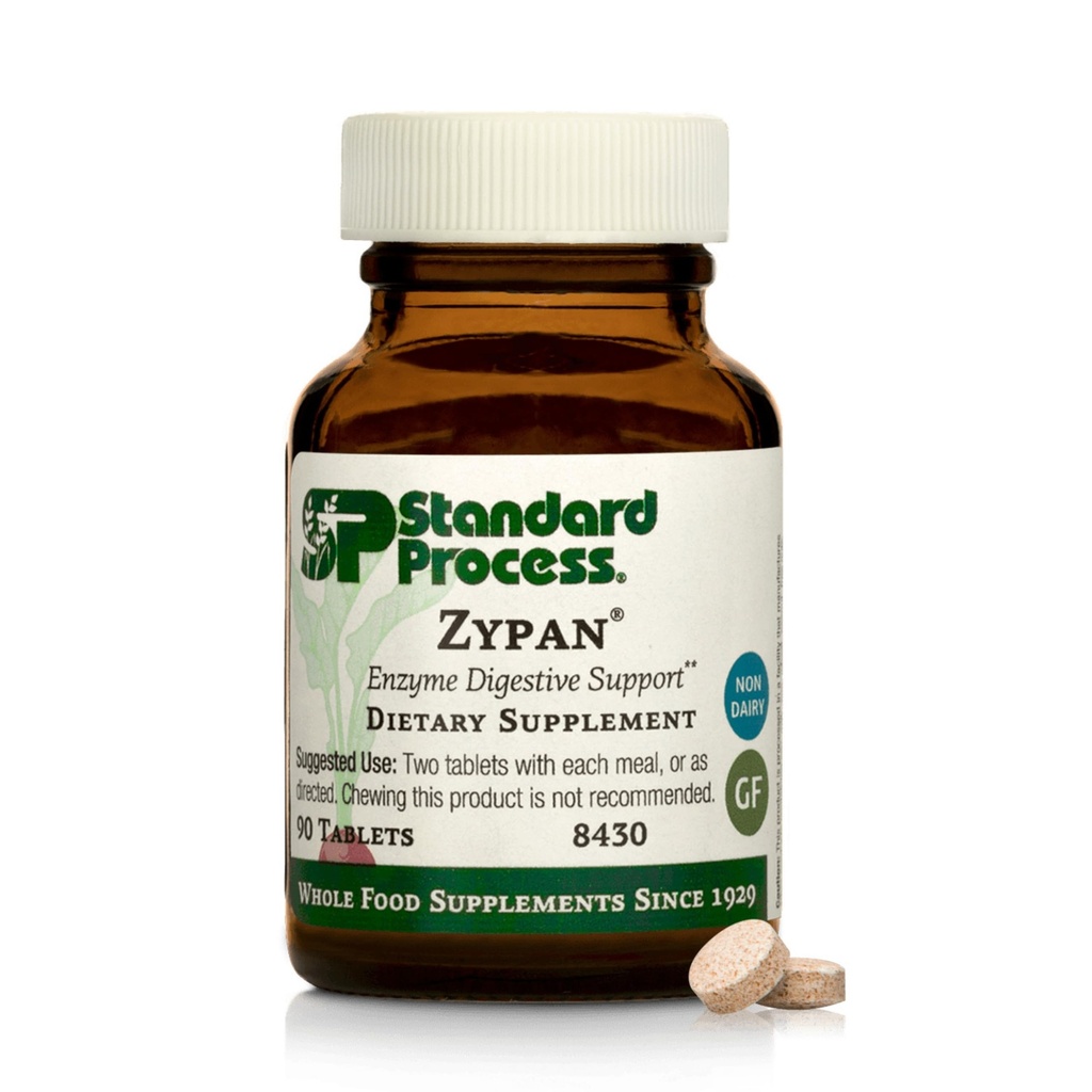 Štandardný proces Zypan - Doplnok na podporu trávenia - HCI Supplement with Pankreaten, Betaine Hydrochloride & Pepsin - Support Macronutrient Digestion - 90 tabliet