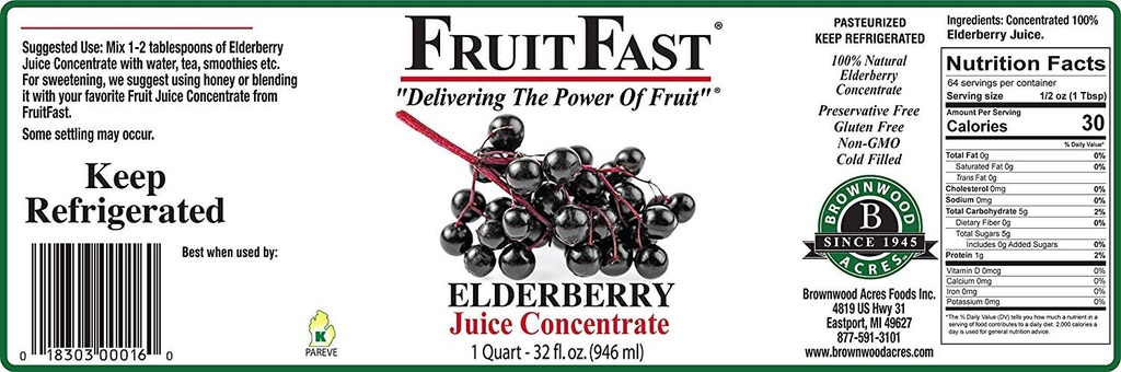 100% čistý bazový džús koncentrát (32 fl. oz. - balenie po 4) od FruitFast - hnedé drevo Acres 