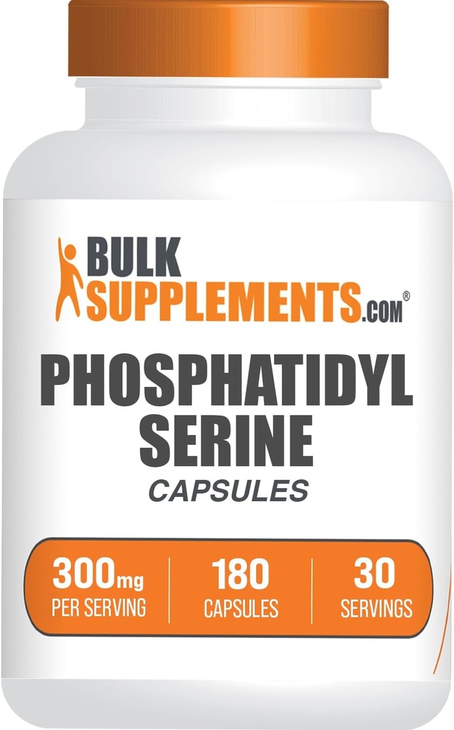 BulkSupplementments.com Fosfatidylserín Kapsule - Fosfatidylserín Supplement, Fosfatidylserín 300mg - Zdroj zo sóje, 6 Kapsule na Serving, 180 Kapsule (Pack of 1)