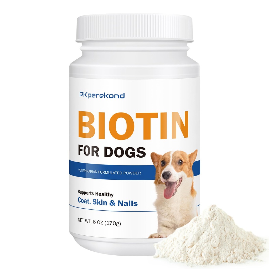 Biotín pre psy, podporuje lesklú pleť a zdravú pleť, posilňuje psie nechty, Biotín prášok doplnok pre psie šediace, suché kožné Relief pre psy, 6 oz