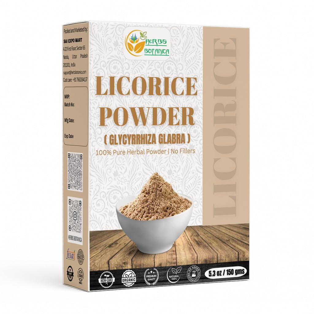 Byliny Botanica Licorice prášok 100% Pure & Natural Licorice Root prášok na bylinný čaj, starostlivosť o pleť, & DIY Krása prírodné sladké drievko koreň doplnok 5.3 oz Odolný balenie