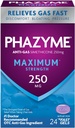 Phazyme Maximum * Sila Anti-Gas 250 mg Simeticone Gas Relief pre dospelých, Rýchle gély Rýchle odparovanie, Tlak & nepohodlie, 24 Počet