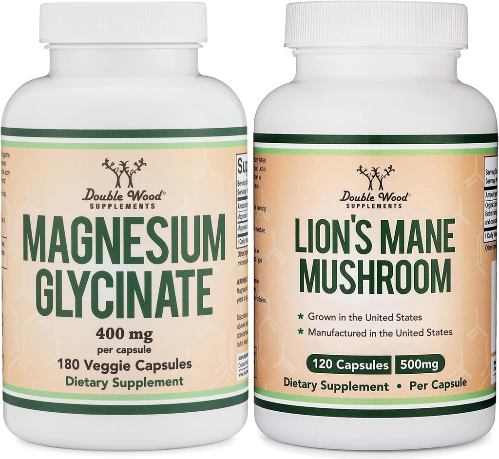 Wellness Support Duo – Magnesium Glycinate and Lion’s Mane to Support Overall Health and cognition
