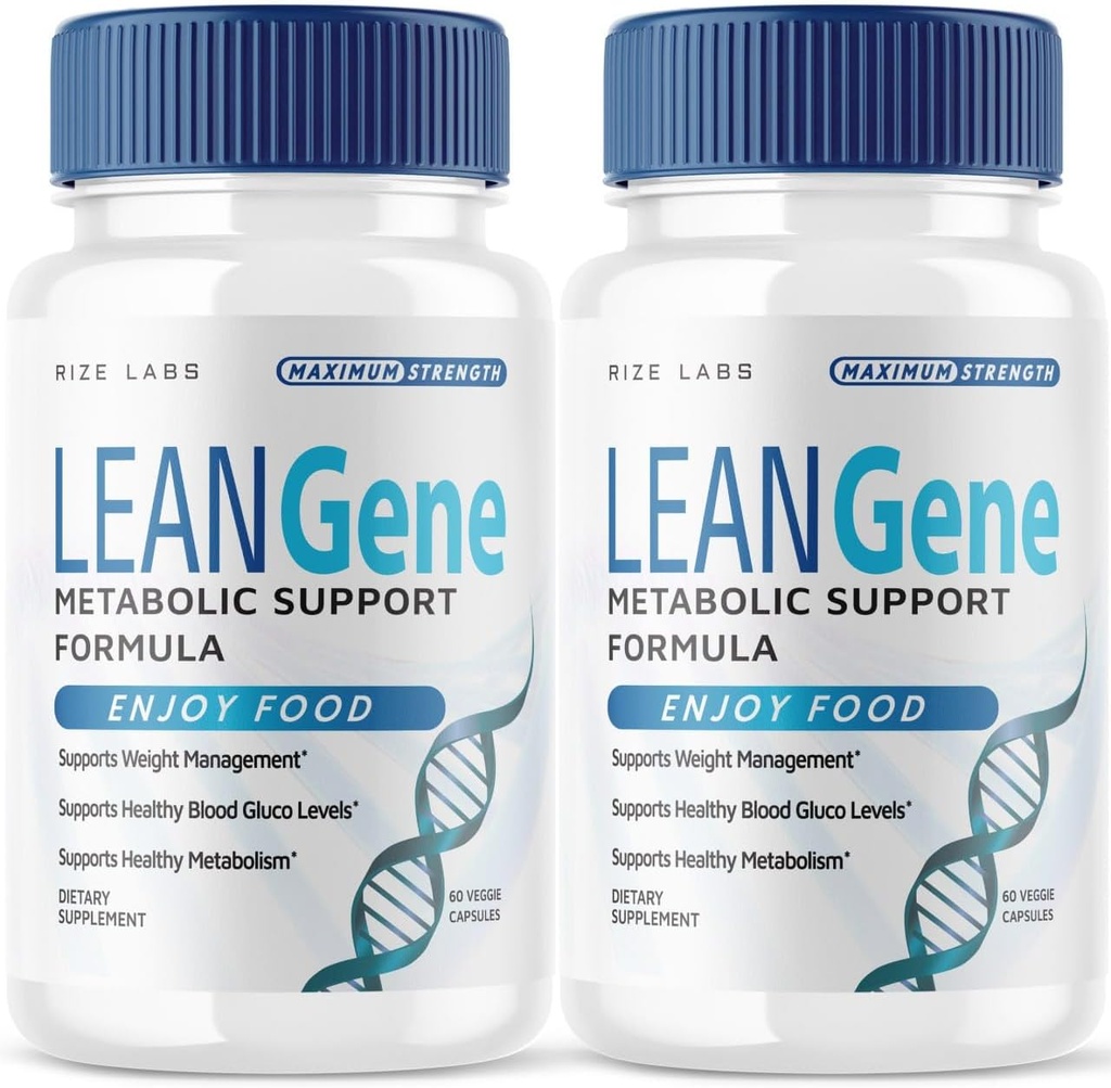 Rize labs Lean Gene Supplement, Metabolická podpora Formula, Lean Gene pre pokročilé chudnutie, Lean Gene Maximum Strength Capsules, LeanGenex All-Natural Pills (120 Kapsule) (Pack of 2)