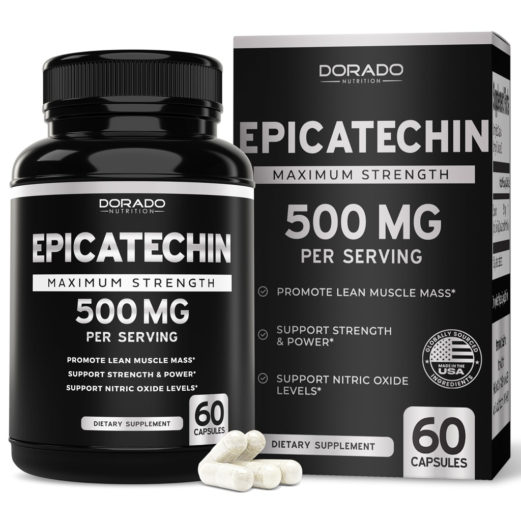 Epikatechin Extract 500mg Per Serving (60 Kapsule) Myostatín Inhibítor, Myostatin Blocker pre Lean Muscle, Nitric Oxide, Stamina & Endurance 