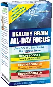 Applied Nutrition Healthy Brain All Day Focus, 50 tabliet na fľašu (3 balenia)