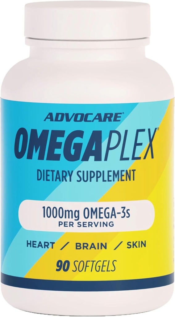 AdvoCare Omegaplex Dietary Supplement - Omega 3 Supplement with DHA & EPA - Essential Masty Acid to Support Immune, Metabolizmus & Heart Health* - Aids Healthy Skin, nechty & Hair - 90 Softgels
