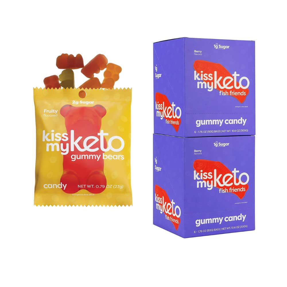 Kiss My Keto Candy Gummy Bears 12-Pack + Keto Gummies Fish 12 Balenie