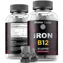 Vitamín B12 Gummy pre ženy a mužov, 20mg Železo Supplement pre dospelých, Free Blood Builder for Anémia, Vitamín B12 Gumies with Železo & Natural Blackberry Flavor, Vegan, Non-GMO, 30 Day Supply