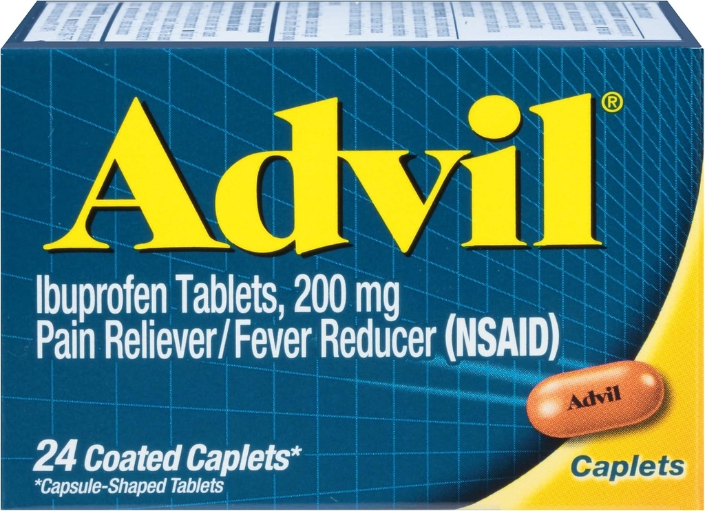 Advil obalené kaplety bolesť Reliever a horúčka Redukcia Ibuprofen 200 mg, 24 Počet