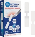MED PRIDE Butterfly Tape Uzávery obväzy pre uzavretie rany, Sterilné hypoalergénne adhezíva non-Stick Pad, Latex-Free, balenie 100 rôznych veľkostí (Veľké)