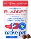 Native Pet Dog UTI liečba - Cranberry doplnok pre psy Kontrola močového mechúra a podpora obličiek - Prevencia močových ciest infekcie a močovej inkontinencie - Vyrobené s skutočné brusnice extrakt - 30 žuvačky