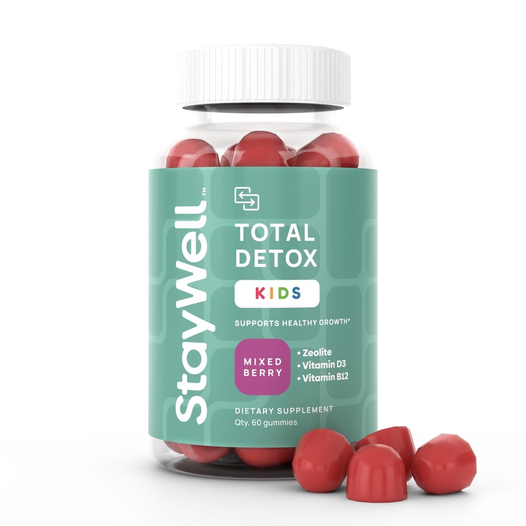 Prírodný Zeolit Heavy Metal Detox Deti, Žuvacia Gummy, Mikronized Zeolit, Čistenie celkových telesných kovov, Toxín Čistenie, NeGMO, 60 zmiešané Berry Gummies