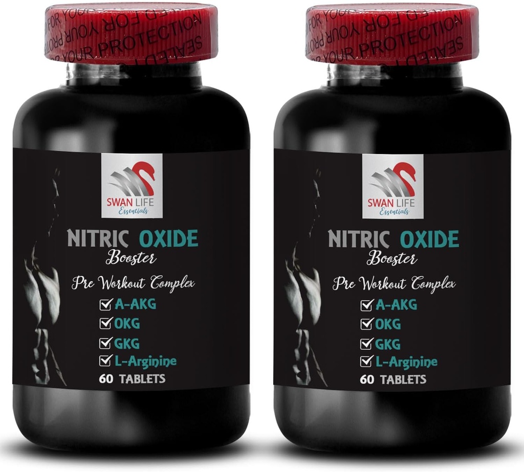 Doplnok cvičenia - NITRIC OXID BOOSTER - oxid dusnatý, oxid dusnatý doplnky pre mužov, fyzická aktivita, podpora sily, zvýšenie výkonu, A-AKG, podpora svalov 2 Fľaša 120 Tablety