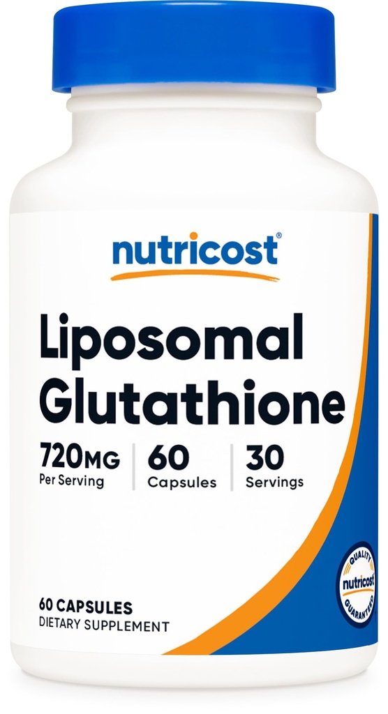 Nutricost Lipozomálne Glutatión Supplement 60 Kapsule, 720 mg Per Serving - Vegan, bez GMO, 30 Servings