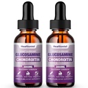 2 balenia Glukozamín Chondroitín MSM Liquid Drops, Extra sila Joint Suplement for Adults Muži a ženy, Quercetin Boswelia, Hypromelain, Antioxidant Immune Support (4 Fl oz)