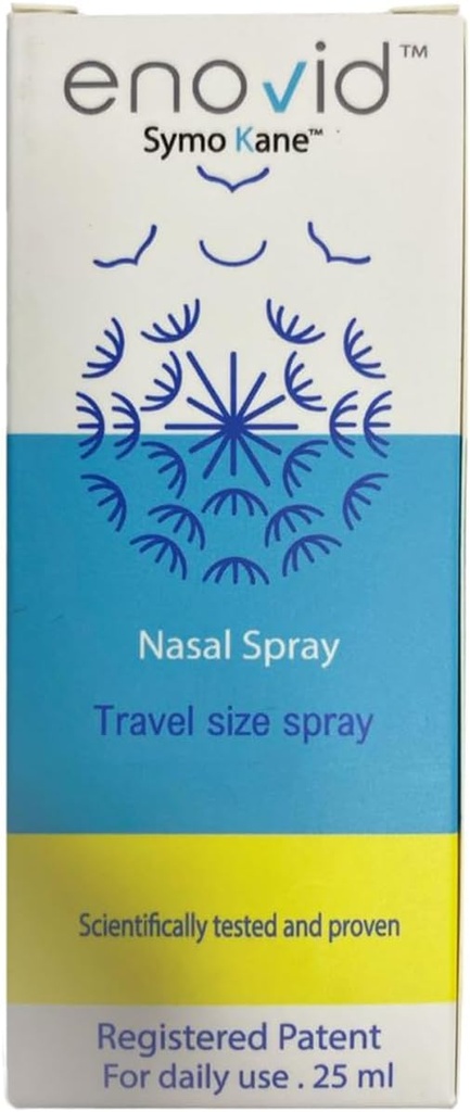 Enovid@ Natural and Revolutionary Protection Nasal Spray - 0.845 fl oz, Skvelé pre každodenné použitie Cestovanie Veľkosť Spray, Chemické zadarmo, Cruelty-free, Dôveryhodné milióny po celom svete - balenie 1