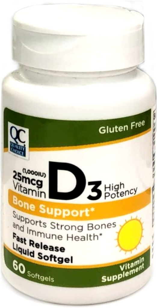 Kvalitný výber s vysokým obsahom vitamínu D3 Bone Support and Immune Health, Easy to Swollow Softgel Vitamín Supplement 60 Počet fliaš