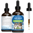 Pet Wellbeing Life Gold pre mačky - Podpora detoxikácie, Imunitný systém zdravie, Antioxidanty - Vet-formulované bylinné doplnok 