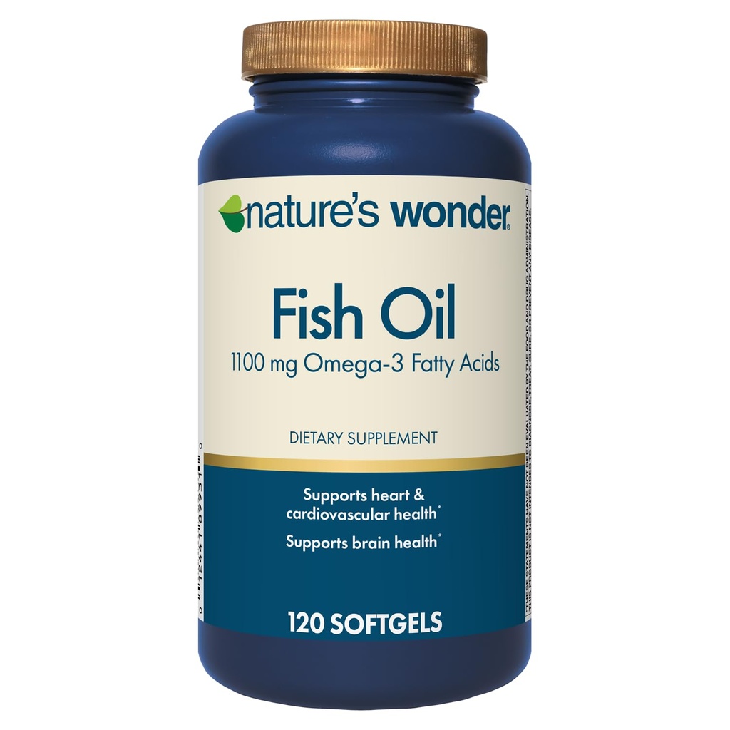 Prírodný div rybí olej 1100mg Omega-3 rybí olej Doplnky pre ženy a mužov, EPA & DHA pre zdravé kĺby, srdce, imunitný systém, 120 Day dodávky softgels