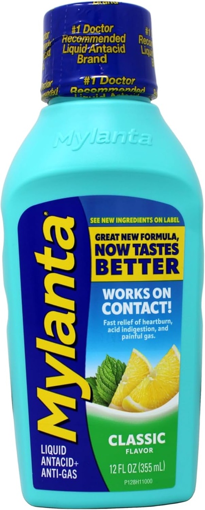 Mylanta antacidum a úľava od plynu, maximálna sila Formula, Classic Flavor, 12 Fluid Ounce